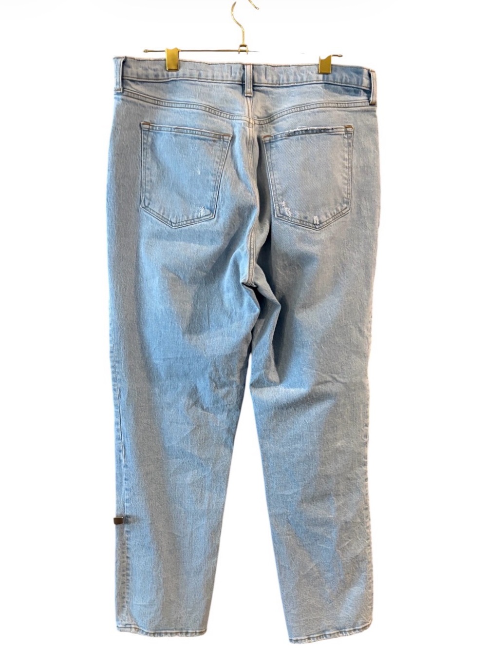 Abercrombie & Fitch 90s Straight Ultra High Rise Light Wash Side Slit Hem 16 - Picture 3 of 15